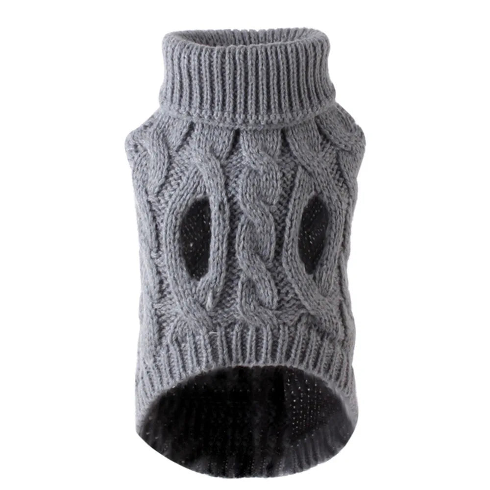 New Pet Small Pet Dog Clothes Sweater Fashion Autumn Winter Solid Fried Dough Twists Knitting Warm Comfort Clothing