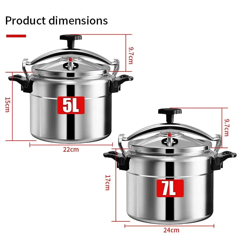 5L/7L Aluminum Safe Explosion Proof Pressure Cooker for Gas Cooker Super safety lock Pressure Cookers Cooking Pots