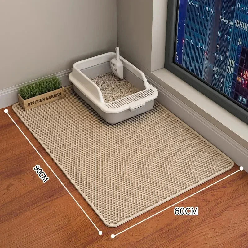 Double-Layer Waterproof Cat Litter Mat – Clean Paws, Clean Home!