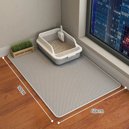 Double-Layer Waterproof Cat Litter Mat – Clean Paws, Clean Home!