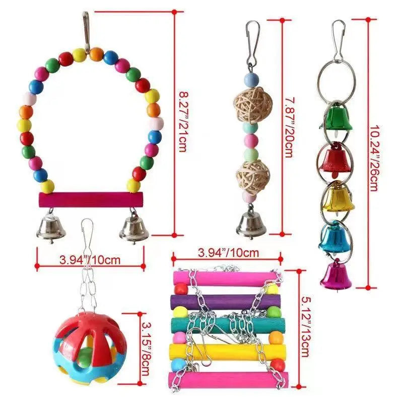 Fun Set for Your Parrot – Swing, Hammock, and Perch with Bell!